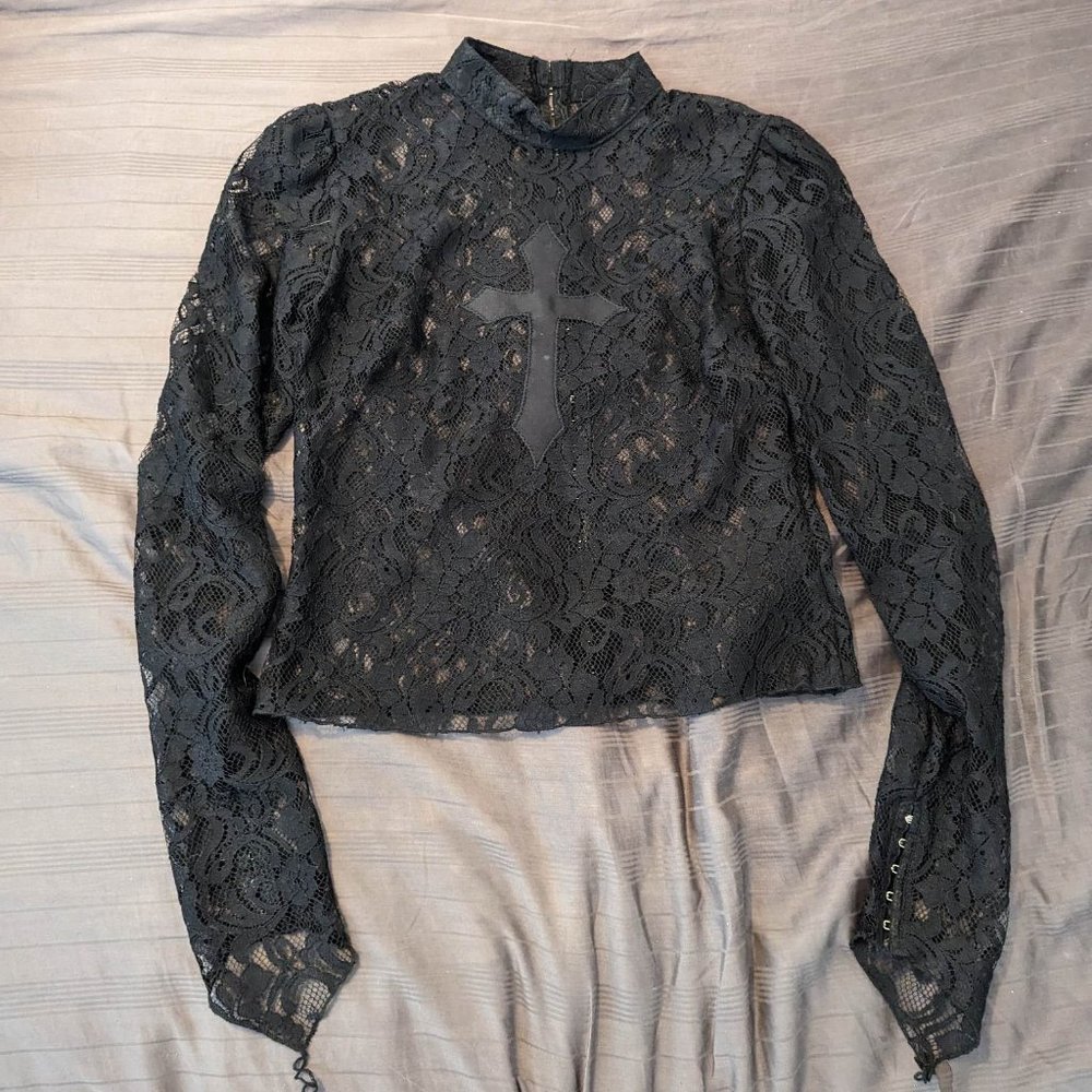 2004 Lip Service Black Metal lace longsleeve